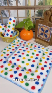 📌ผ้าขี้ริ้วครัวผ้าฟลีซ  - ขนาด25x25ซม. ดูดซึมน้ำที่ดี - สำหรับเช็ดโต๊ะ/ชาม ทำความสะอาดสะดวก G3309