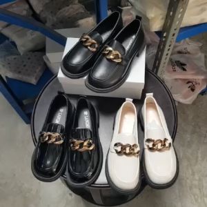 BISA COD AGIL722 Sepatu Slip On Wanita Fashion Import Chain Oxford (With Box)