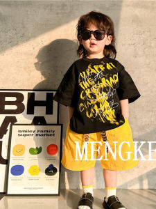 Boys Summer Short Sleeve T-Shirt Cool Black Half Sleeve Top Childrens Streetwear Casual Loose Fit Moisture Wicking round Neck