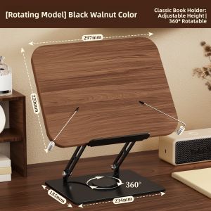 NUOXUNDE | Multi-functional Adjustable Reading Stand Walnut Wood Adult Use