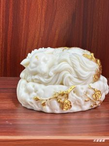 Ivory Fruit Nine-Tailed Fox Incense Burner Gold Inlaid Xi Wang You Incense Burner Large Seal Incense Burner Indoor Incense Burner Decorative Crafts
