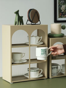 Multi-Layer Iron Art Cup Display Stand Arch Gate Shape Living Room Desktop Storage Rack Tea Color Entrance Way Organizer