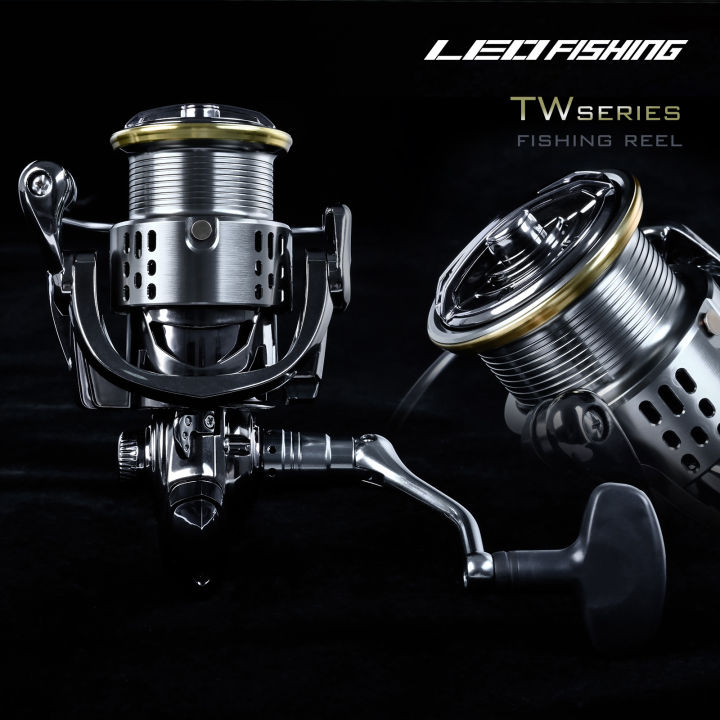 LEO TW Series Long Casting Fishing Reel 1000 2000 2500 3000 4000 5000 Metal  Shallow Spool Spinning Reel 7+1BB 5.1:1/5.5:1 Gear Ratio Carp Fishing  Tackle TW1000