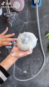 Shower Puff Bath Ball Rich Bubbles Suction Cup Body Bath Sponge Scrubber Body Loofahs Massage Scrubber Mesh Soft Puff