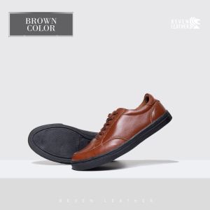 Sepatu pria kasual cowok sneaker original bahan kulit sapi asli shoes premium anti air dan api