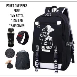 Paket Combo 4in1 Tas Ransel Anime Onpice Ransel Sekolah Anak SD SMP SMA