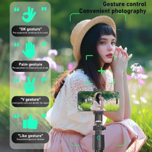Selfie Stick with Face Tracking Extendable 360° Rotation Selfie Stick Tripod with Bluetooth Remote Control Cell Phone Holder