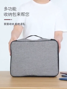Waterproof 3-Layer Multifunction Document Storage Bag with Lock Package Multi-layers Home Document Card Passport Travel Storage Bag