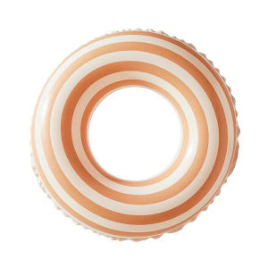 YTYIN | New Summer Inflatable Retro Stripe Swim Ring Anti Roll Over Thickened PVC Adult Swimming Float for Beach Pool Use