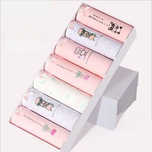 Girls Cotton Underwear Antibacterial Pure Cotton Middle And High School Students Triangle Shorts mid Waist Children Pants