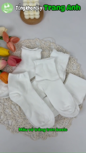 Tất Lolita Tất Cao Cổ Nữ Màu Trắng Phong Cách Nhật Bản Chất Liệu Cotton Thoáng Khí TA08