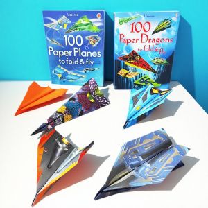 DIY Paper Airplane Kit 3D Origami Handmade Childrens Color Paper 100 Pieces Creative Educational Craft Material Set for Kids