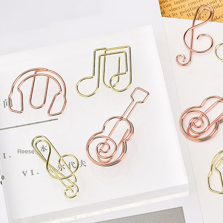 10Pcs Creative Guitar Music Note Metal Paper Clips Earphone Shape
