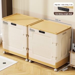 JIADONGLI | Hộp Đựng Quần Áo Chăn Mền Dung Lượng Lớn Có Bánh Xe Gập Được