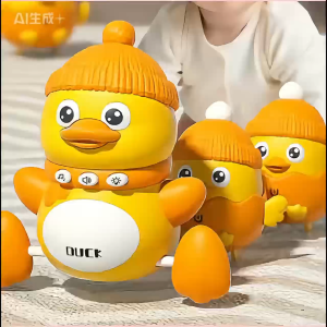 ​Mainan Edukasi Magnetik: Bebek Woble Elektrik dengan Cahaya/Suara Bantu Belajar Merangkak