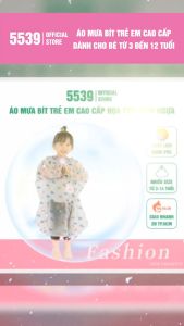 Áo mưa cho bé áo mưa bít trẻ em cao cấp chất liệu nhựa PVC chống thấm dùng cho bé từ 3 đến 14 tuổi - 5539 Store