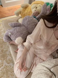 Wearable Outside Pink Collared Long Sleeve Pyjama Set