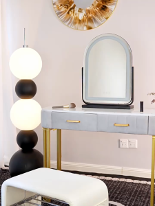 Makeup Mirror with Lights Smart Touch 3 Color Dimmable 360° Rotation Tabletop Soft Light AntlFatigue Light Control for Vanity Mirror