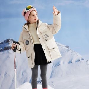 Northeast Harbin Mohe Tourism Kids Thick down Jacket Mid Length Long Length Boys and Girls Winter Childrens Heattech Outwear