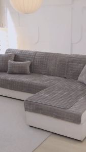 Universal Plush sofa cushion universal full coverage non-slip fabric all-inclusive soft seat cushion