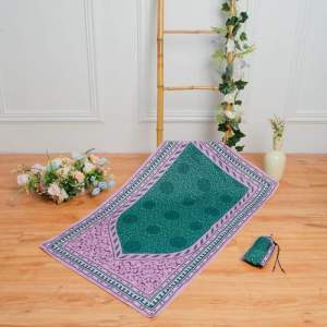 hijabinspo - Sajadah Travel Pouch Lipat Kantong Serut Jumbo Motif Turkey Souvenir Umroh Bahan Pollyester 106 × 50 cm