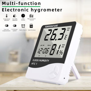 HTC-1 Digital Clock Thermometer Hygrometer Alarm Clock Calendar with LCD Display for household