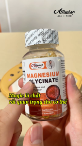 Alliwise Magnesium Glycine 400mg Hỗ trợ giấc ngủ tự nhiên Sức khỏe xương Miễn dịch Hỗ trợ tâm trạng Sức khỏe tim mạch và phục hồi cơ bắp Bổ sung khoáng chất cho phụ nữ và nam giới