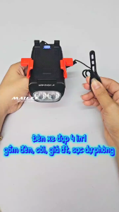 Đèn Còi Xe Đạp Giá Đỡ Điện Thoại 3000 mAh có dây điều khiển riêng còi và đèn sạc TYPE-C độ sáng 500 lumens thời gian sáng 5-10h phù hợp màn hình dưới 6.3 inch - KAVI