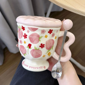 LUXIAOSHI | Fruit Cartoon Design Mug Lid Spoon Coffee