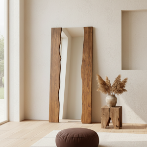 Full Body Vintage Walnut Finish Dressing Mirror