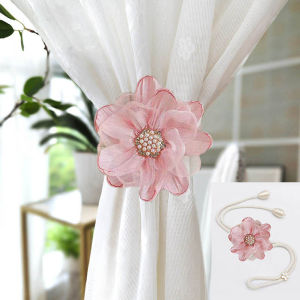 Curtain Bandage Accessible Luxury High-End Tie Ribbon Decoration Accessories Mesh Curtains Fixed Clip Hook Cicada Wing Flower Decoration Retaining Ring