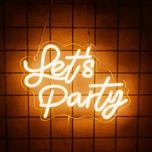 Lets Party Neon Sign for Wall DecorLED Lights for Bachelorette Party Engagement Party Birthday PartyGamer Room Decor