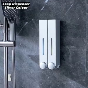 BSJ Adhesive Wall Mounted Soap Dispenser Bathroom Toilet Organizer for Hand Shampoo Dish Liquid Soap