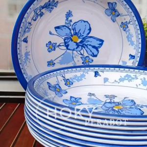 12 PCS PIRING MELAMIN TEBAL MODEL CEKUNG BESAR 23 CM PIRING PALING LARIS