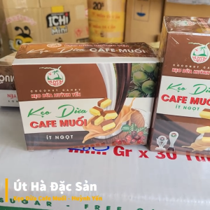 Kẹo Dừa Cafe Muối Ít Ngọt Huỳnh Yến Hộp 180gr – Đặc Sản Bến Tre - Thơm Béo Tự Nhiên Bao Bì Sang Trọng