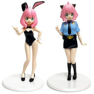 Bandai | Anime Surrounding Handmade Standing Posture Ania Rabbit Girl Police Officer Uniform Ania Anime Figure PVC Model Tabletop Toys