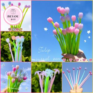 Bút Bi Hình Hoa Tulip Đổi Màu Dưới Nắng – Bút Gel Mực Đen 0.5mm Dễ Thương