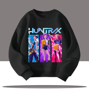 เสื้อสเวตเชิ้ตเด็ก/ผู้ใหญ่ ลายการ์ตูน K-pop Demon Hunters ผ้าฝ้าย แขนยาว สวมใส่สบาย สำหรับฤดูใบไม้ร่วงและฤดูหนาว