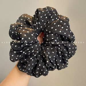 WENZHU | Elegant Polka Dot Hair Scrunchie for Low Ponytail Bun