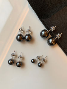 CAFFTI | Black and Gray Tahitian Aurora Pearl 999 Sterling Silver Luxury Earrings