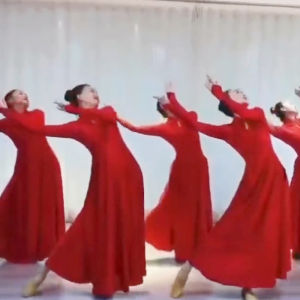 ผู้ใหญ่จีน คลาสสิก เต้นรํา เดรส เครื่องแต่งกายสเวที เดรส ผู้หญิง ชิ้นเดียว I Love You China ชนเผ่า แฟชั่น