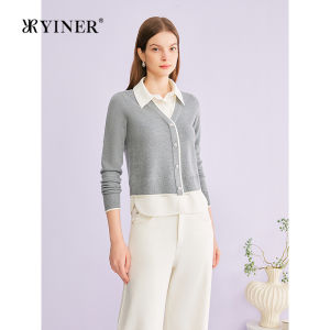 Elegant Colorblock Mock Two-Piece Knit Sweater