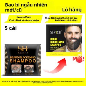Dầu Gội Nhuộm Tóc Đen Tự Nhiên - Thuốc Nhuộm Ria Mép Tạm Thời 5 Phút Cho Nam Giới - Sơn Ria Mép Làm Giàu Chiết Xuất Nhân Sâm