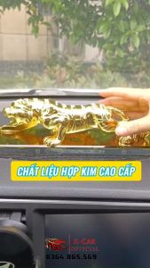 Tượng hổ vàng đính đá -Tượng phong thủy trang trí để taplo ô tô - Bàn làm việc ( Không kèm nước hoa)