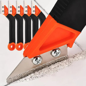 10Pcs Tile Gap Grout Remover Saw Angled Grout Scraper with Replacement Blades Wall Floor Tile Joints Cleaning Paint Tools Blades