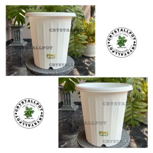 Pot Bunga Tanaman Tinggi Ypt 30 Yogap Putih Bahan Tebal - YOGAP YPT 30 PUTIH