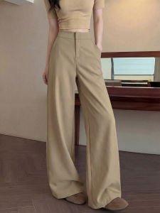 YAYANGREN | Beige Summer Thin Loose Straight Leg Trousers