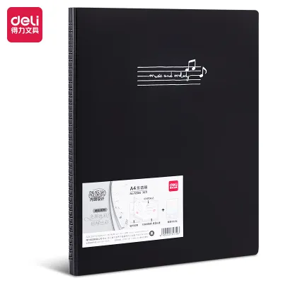 Deli A4 Music Folder Transparent Page Sleeves Piano Sheet Music Holder Adjustable Guitar Sheet Music Clip Song Book Folder