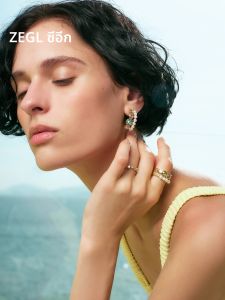 ต่างหูไข่มุกสังเคราะห์ลายฤดูร้อน ZEGL True Willow Dopaamine Series สำหรับผู้หญิง ต่างหูรูปตัวห้อยสีสันสดใส เครื่องประดับแฟชั่น