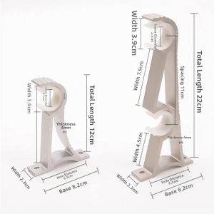 ZUOLEJIA | Durable Aluminum Gray Curtain Support Brackets 6.5cm